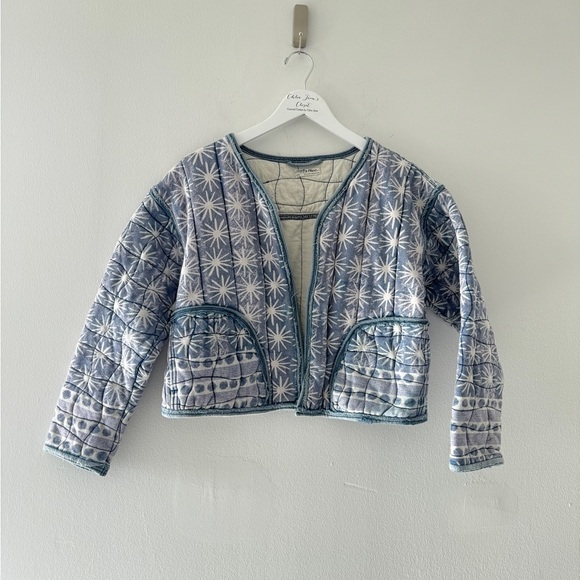 FREE PEOPLE Kara Blue Quilted Jacket S - Picture 9 of 13
